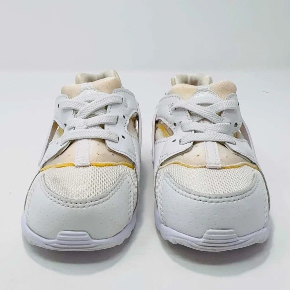 Nike Air Huarache Run Sneakers Toddler 7C White Sail Triple White Shoes 704950-1